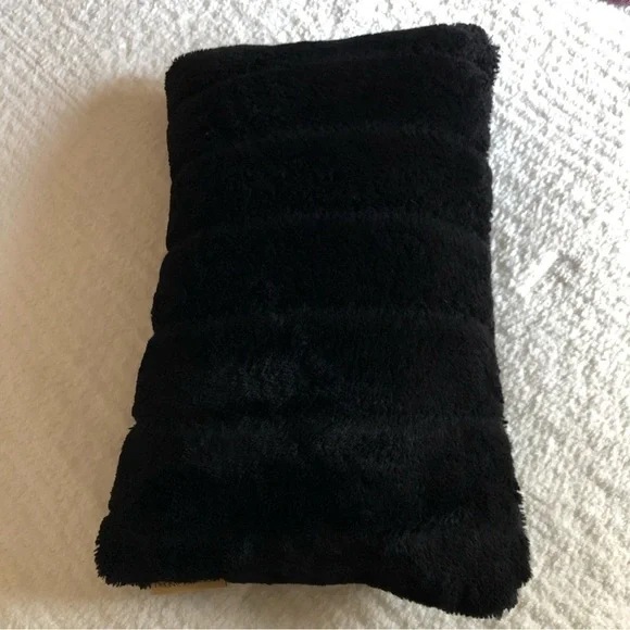 Adrienne Landau Black Faux Fur Lumbar Pillow - Picture 4 of 10